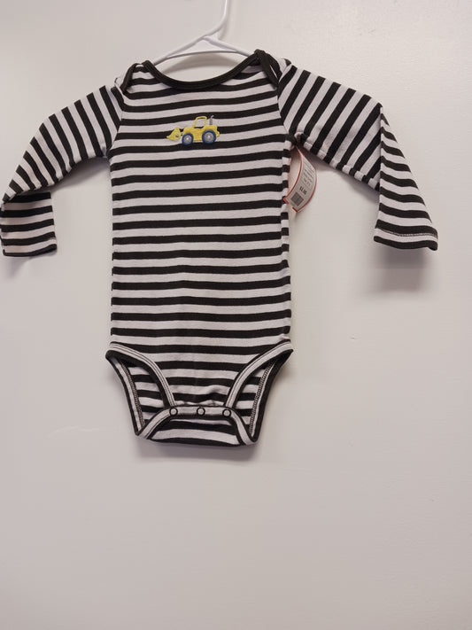 Black/White Carters Long Sleeve Bulldozer Onesie, 2T B