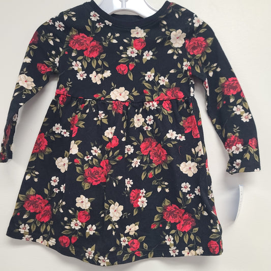Black/Red Flower Old Navy Dress, 18M G