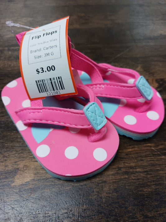 Pink/Blue Whale Carters Flip Flops, 3M G
