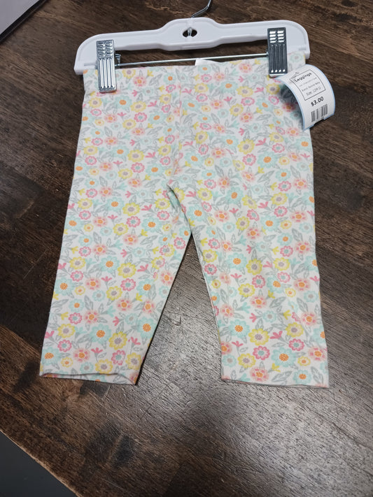 White/Colorful Flower Bonnie Baby Leggings, 12M G