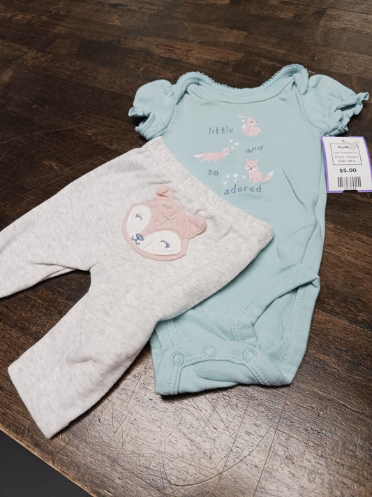 Blue/Grey Fox Carters Outfit, NB G