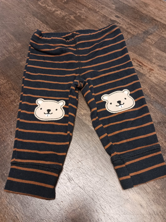 Black/Brown Striped Carters Pants, 6M B