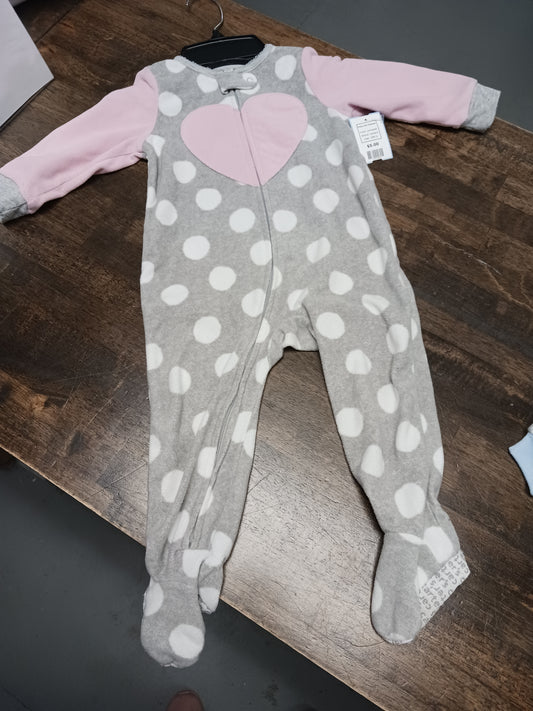pink/grey Carters Poka Dot Sleeper, 18M G