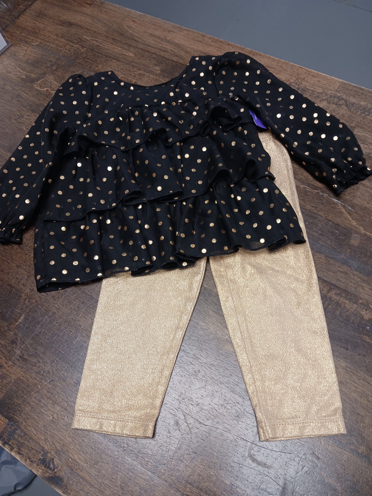 Black/Gold Healthtex Outfit, 18M G
