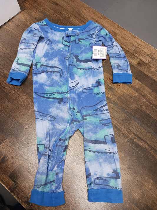 Blue Alligator Carters One Piece Pjs, 18M B