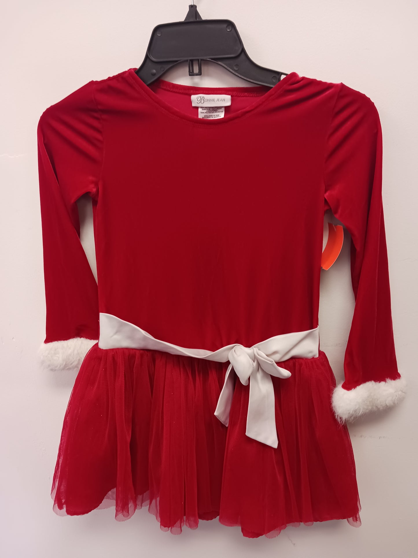 red/white Bonnie Jean Long Sleeve Christmas Dress, 6 G