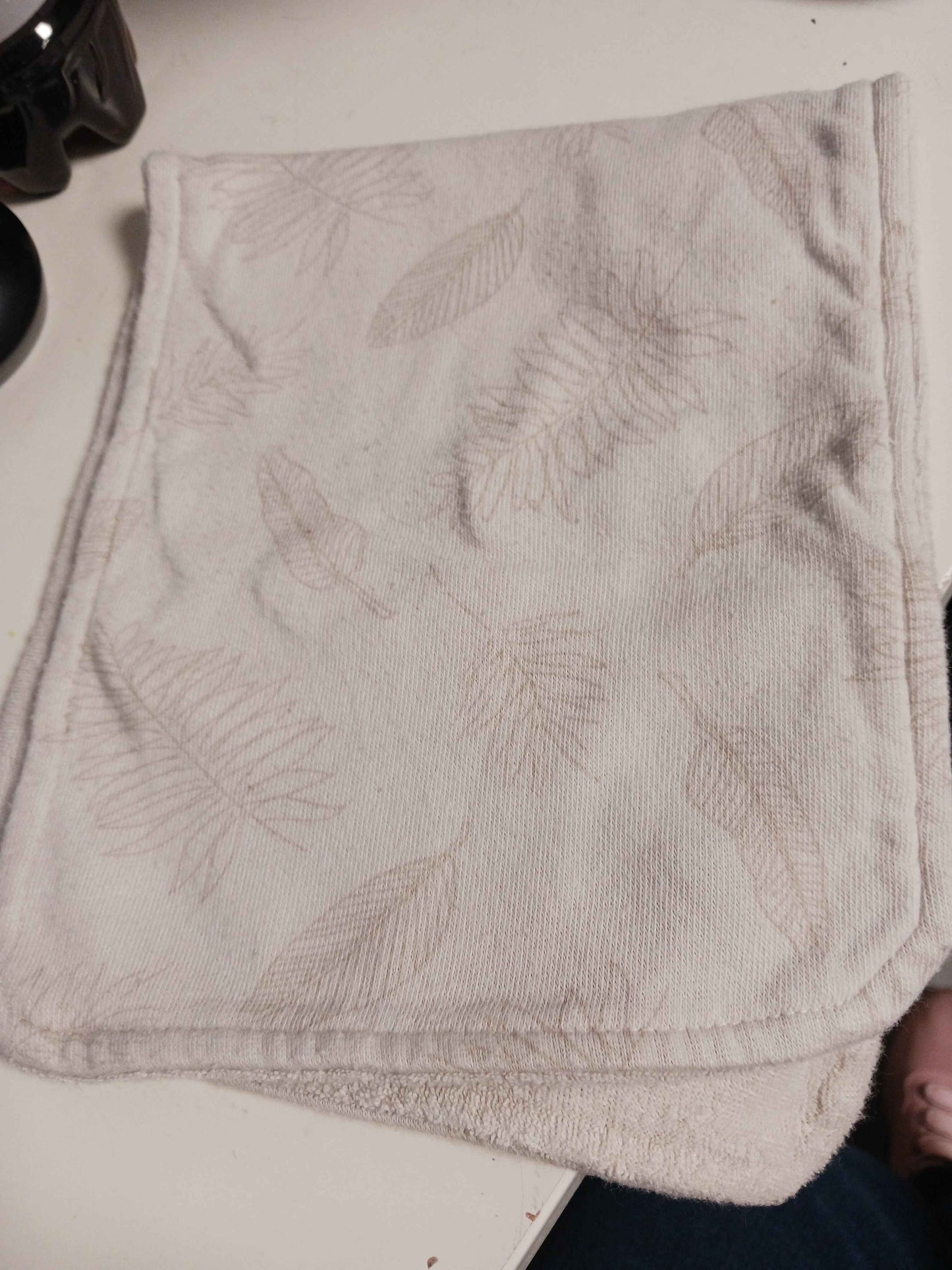 Grey Leaf  Burp Cloth