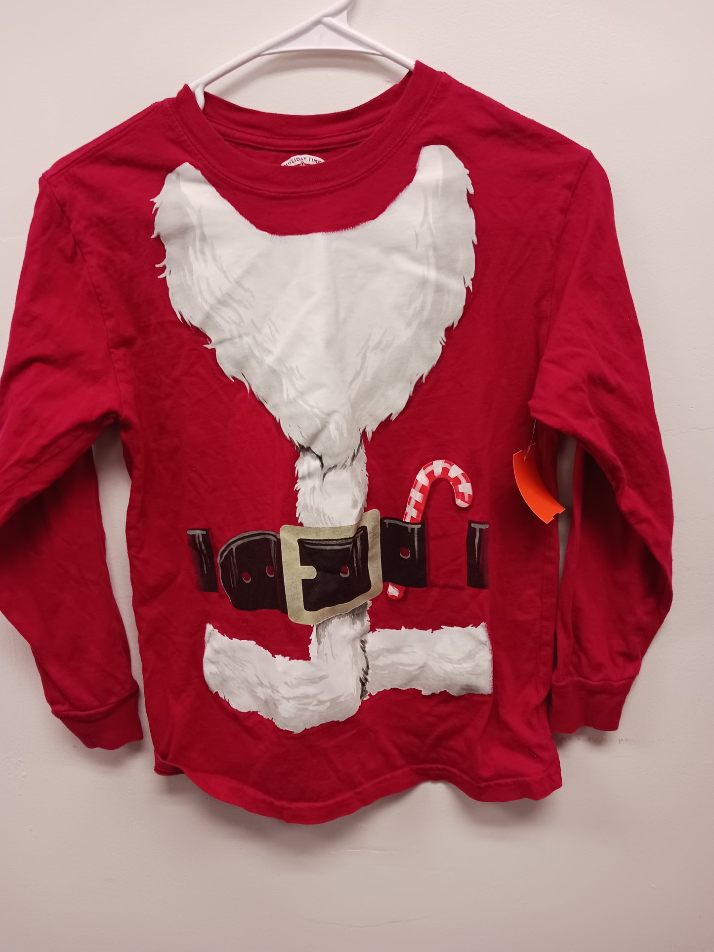 Red Santa Holiday Time Longsleeve Shirt, 10-12 G