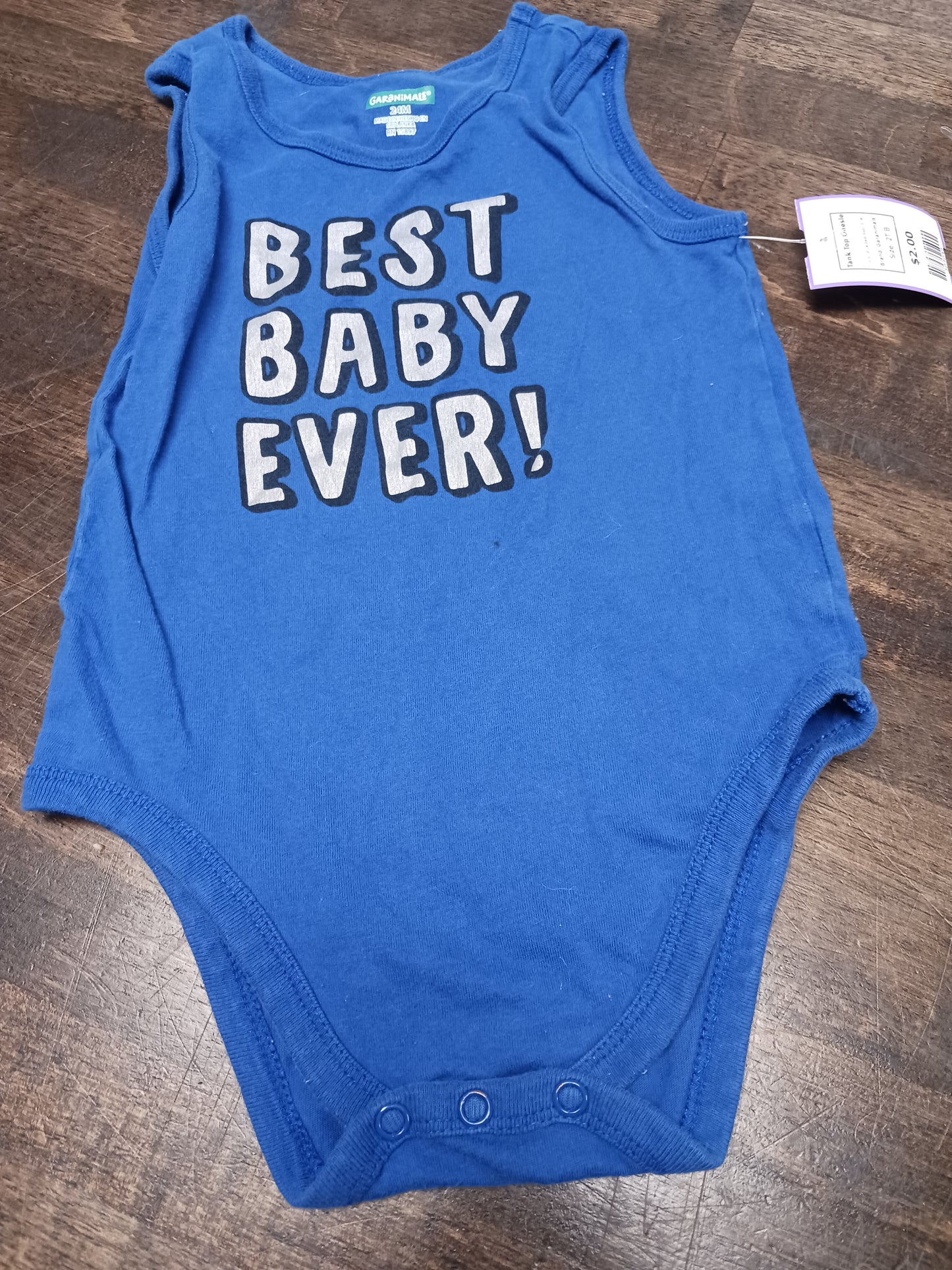 Blue Best Baby Ever Garanimals Tank Top Onesie, 2T B