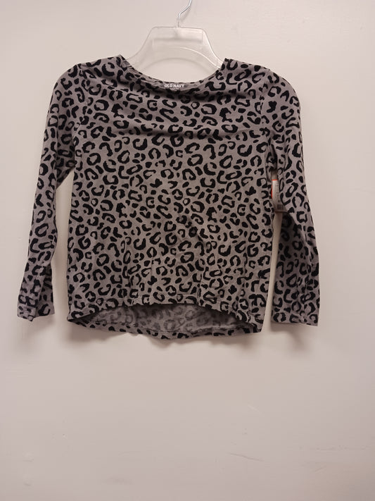 Grey/Black Cheetah Old Navy Longsleeve Shirt, 10/12 G