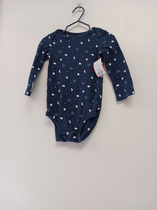Navy Carters Long Sleeve Moon/stars Onesie, 18M B