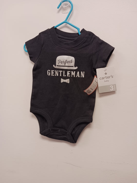 Grey Perfect Gentleman Carters Onesie, 3M B