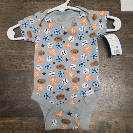 grey  sports onesie, NB B