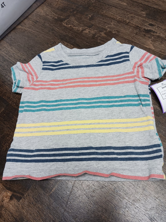 Grey/Colorful Striped Carters Shirt, 9M B