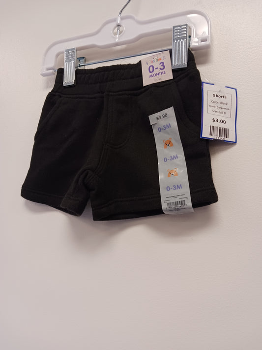 Black Garanimals Shorts, NB B