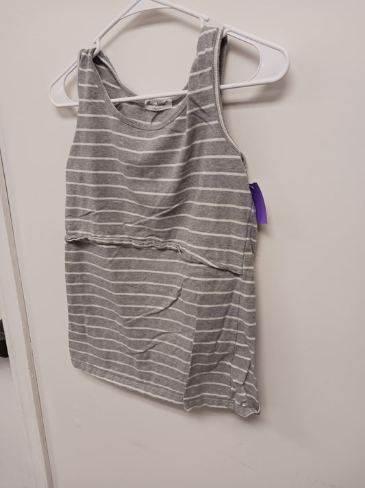 Grey/White Striped Bearsland Nursing Tank Top, Small