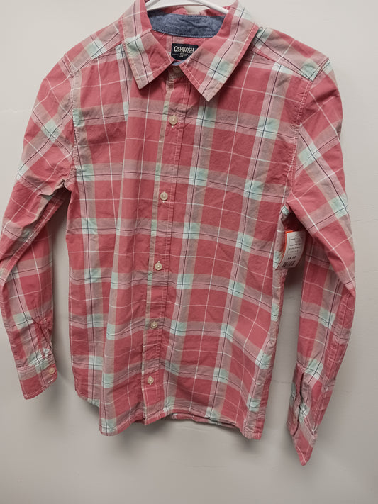 Pink Plaid OshKosh Longsleeve Button Up, 14 B