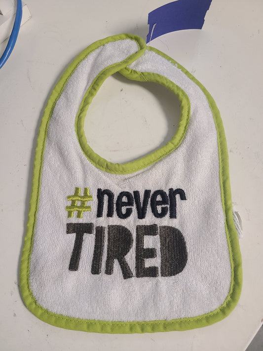 white/green  Never Tired Bib
