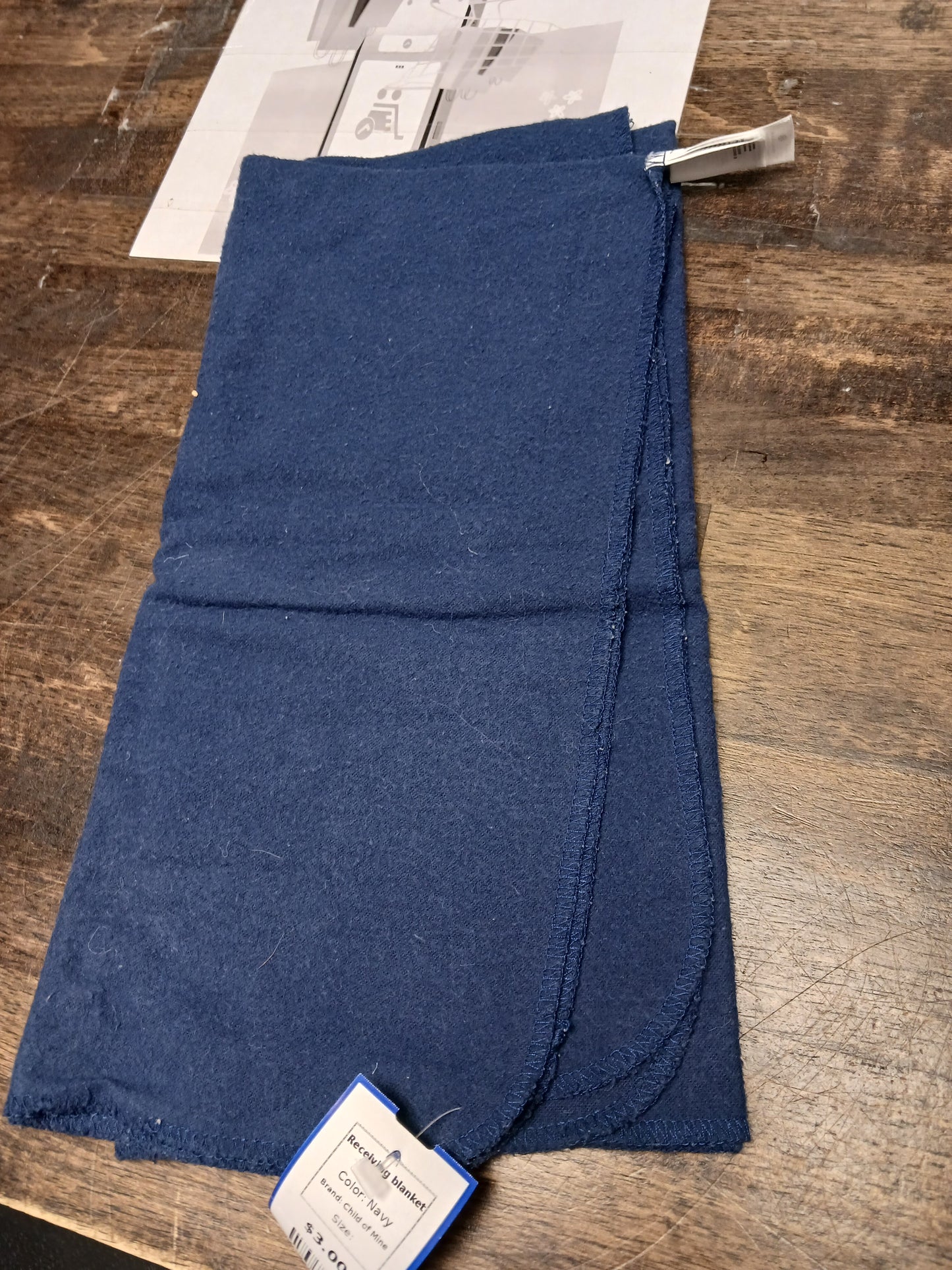 Navy Child of Mine Receiving blanket