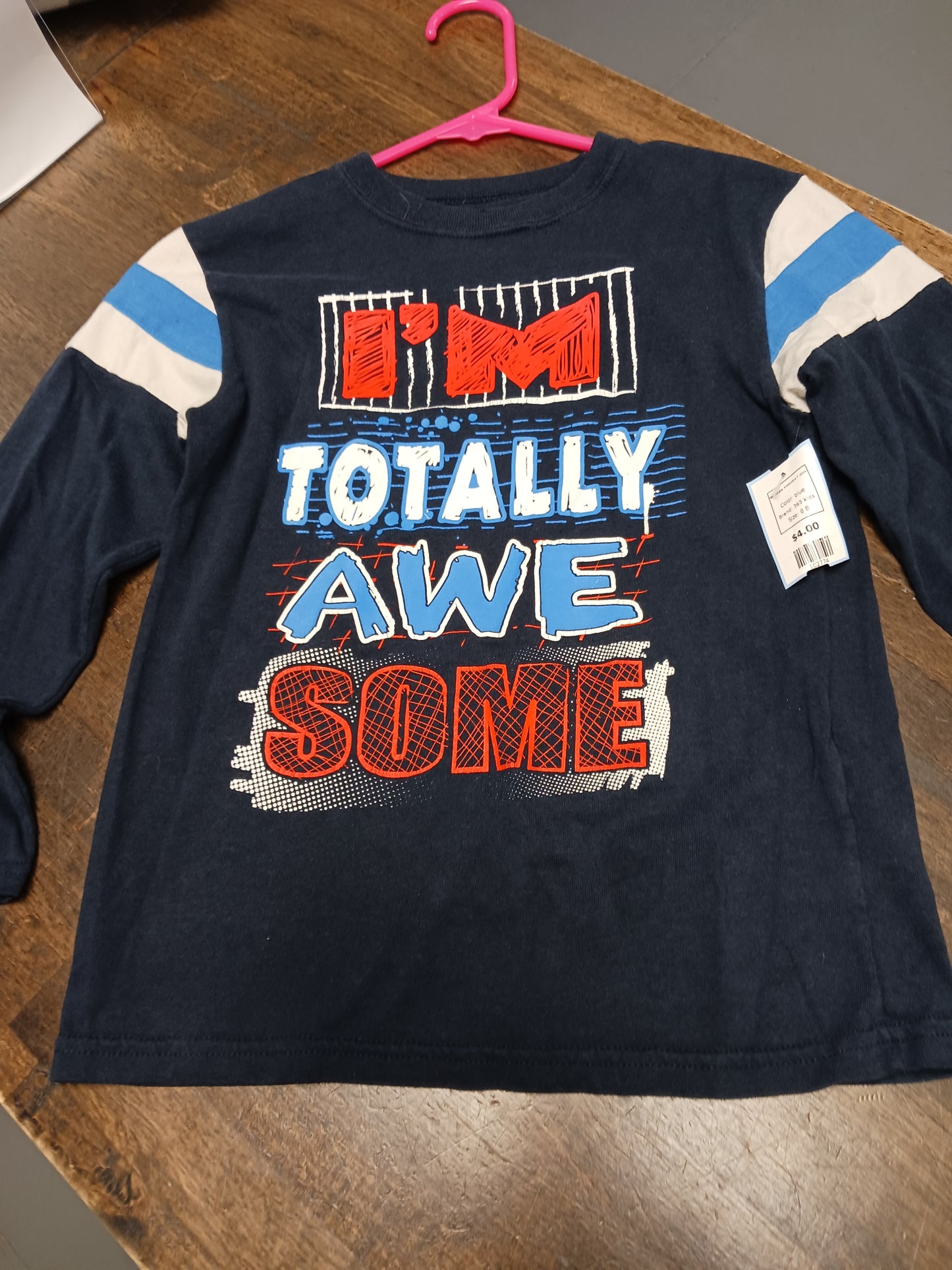 blue 365 kids Im Totally Awesome T shirt, 8 B