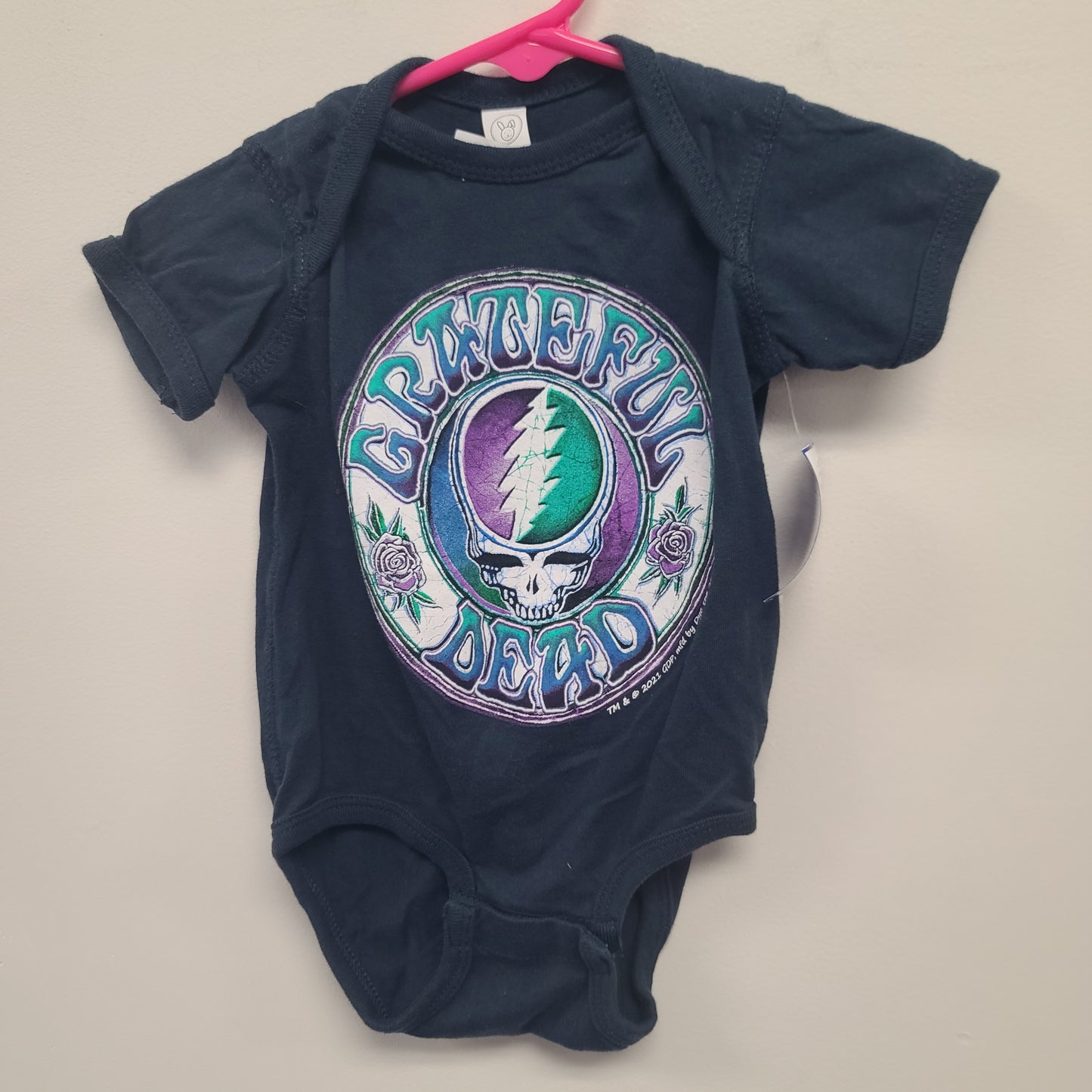 Navy Grateful Dead Rabbit Skins Onesie, 12M B