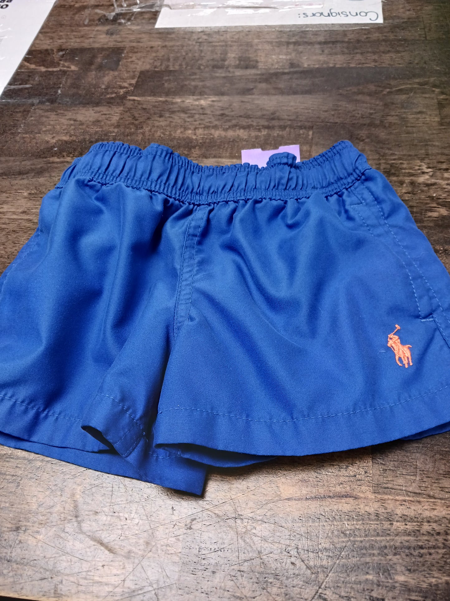 Blue/Orange Polo Swim Trunks, 2T B