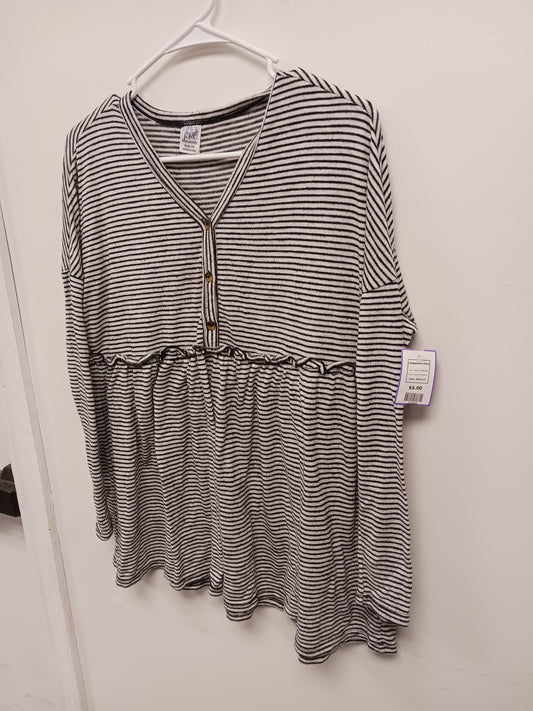 Black/White Striped Time And Tru Maternity Longsleeve Shirt, Medium