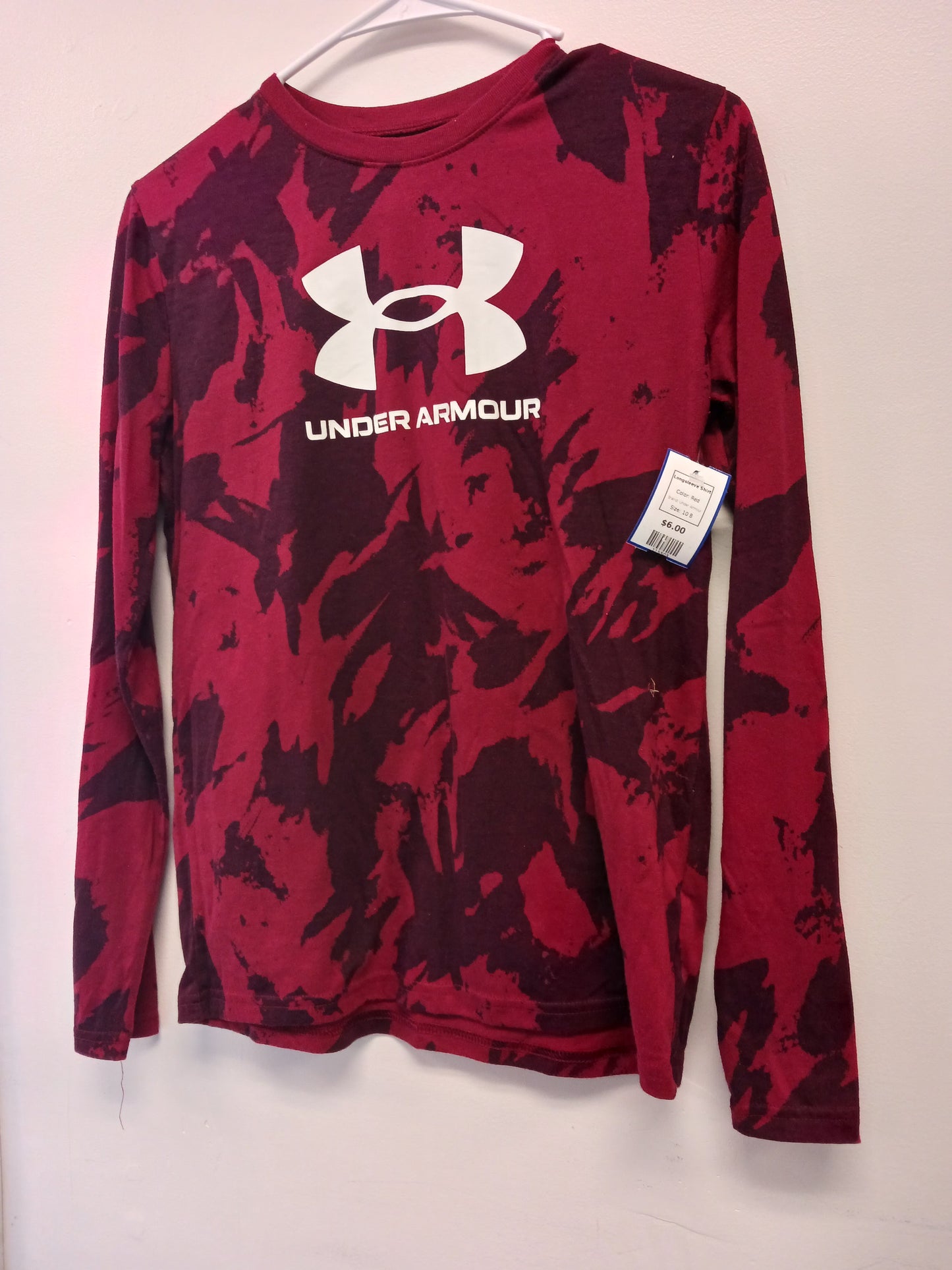 Red Under Armour Longsleeve Shirt, 10 B