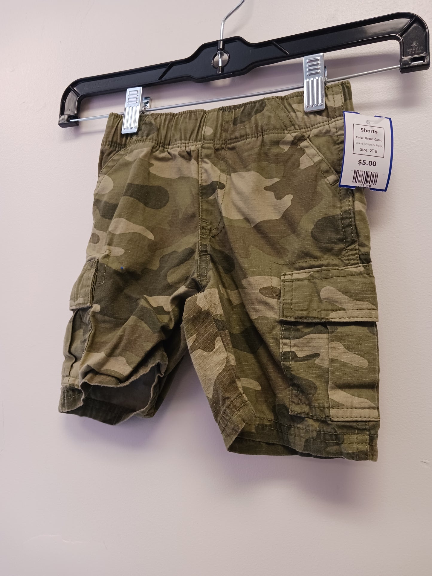 Green Camo Childrens Place Shorts, 2T B