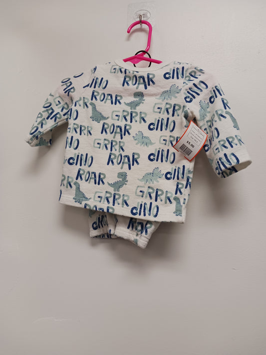 white/blue Garanimals 2 Piece Roar Outfit, NB B