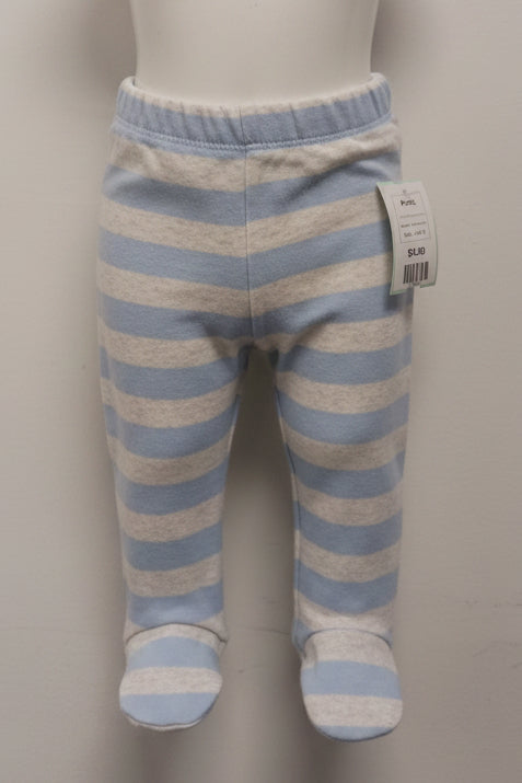 Blue/Grey Striped Little Wonders Pants, 3-6M B