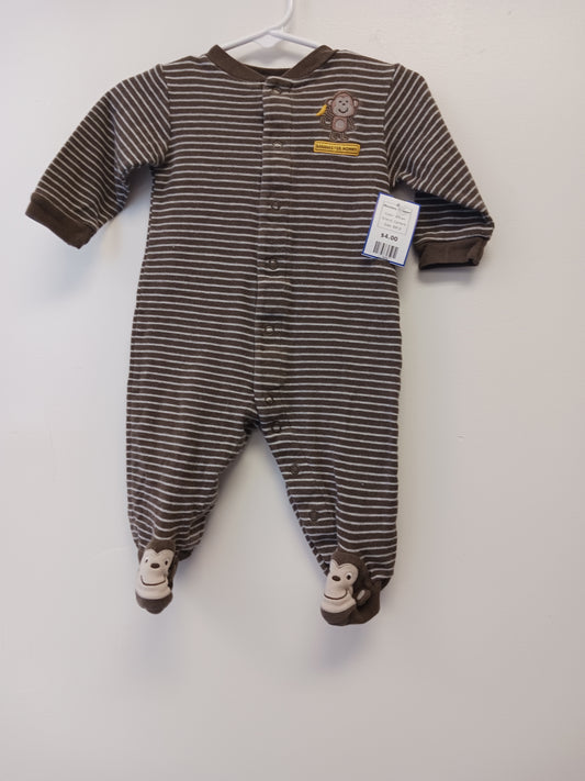 Brown Carters Monkey Sleeper, 6M B
