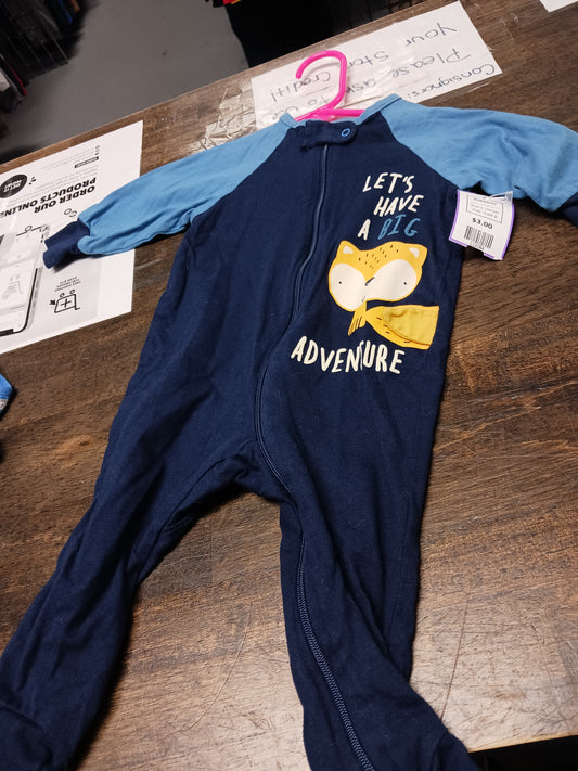 Navy/Blue Fox Gerber Sleeper, 3-6M B