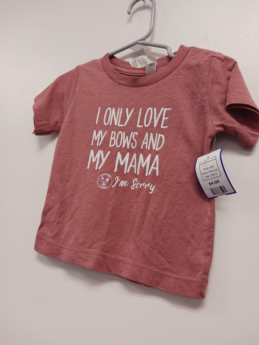 pink llittle roos bows and mama shirt, 12M G
