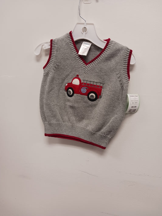 Grey/Red Firetruck Gymboree Sweater Vest, 12M B