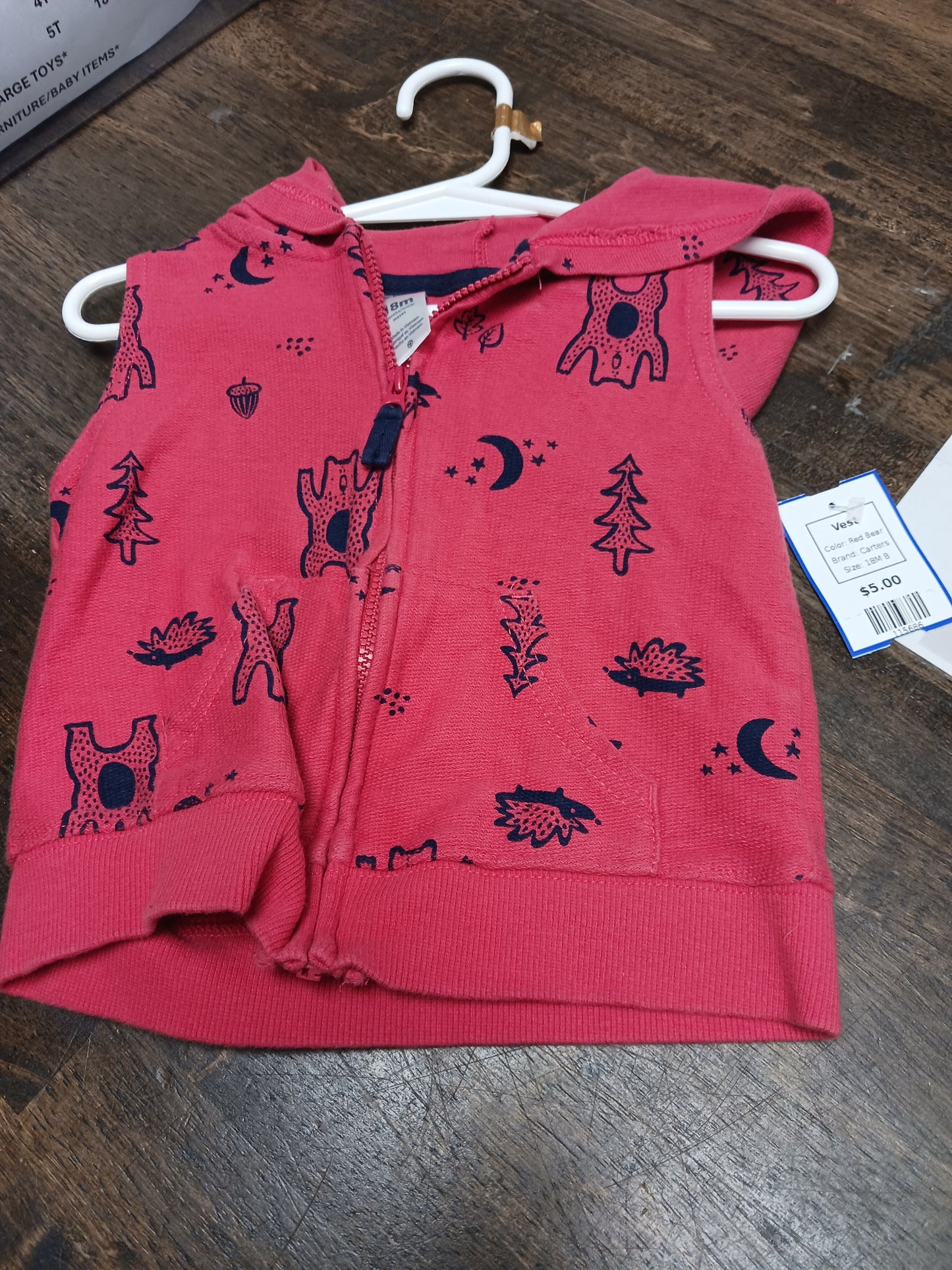 Red Bear Carters Vest, 18M B