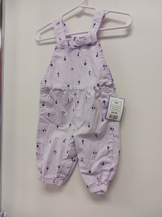 Purple Flower Carters Bibs, 3M G