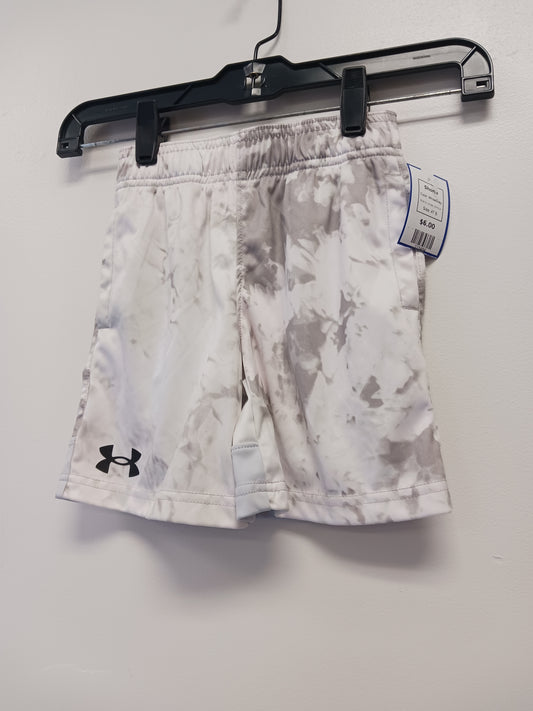 White/Grey Under Armour Shorts, 4T B
