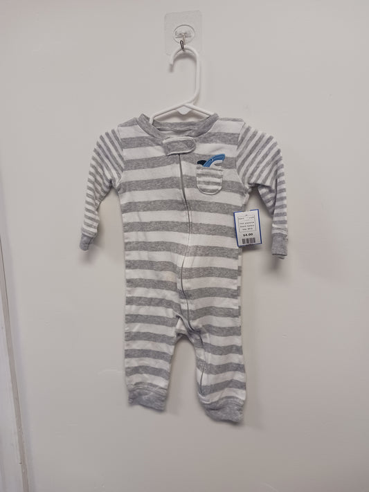 grey/white Carters Shark One Piece outfit, 9M B