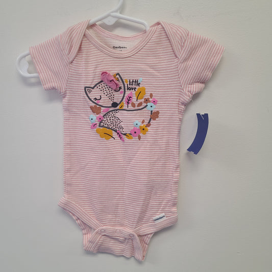 Pink/White Striped Gerber Onesie, 3M G