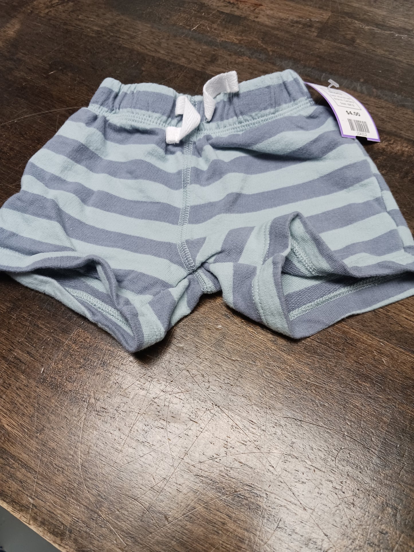 Blue Striped Carters Shorts, 6M B