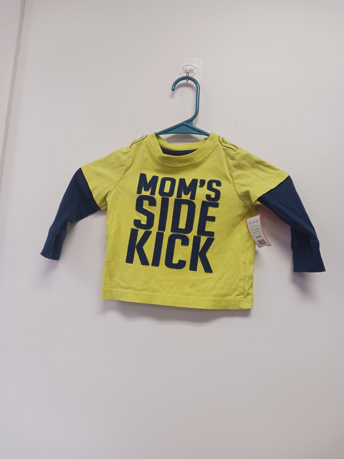 Green/Navy Moms Side Kick Crazy 8 Longsleeve Shirt, 12M B