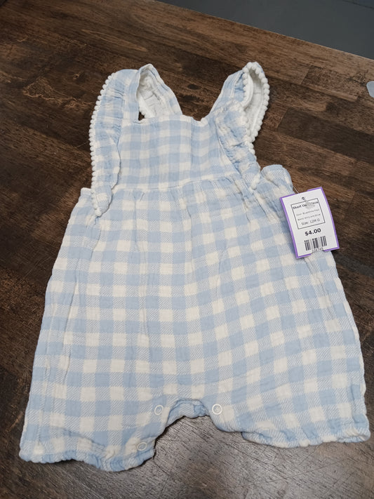 Blue/White Plaid Emily And Oliver Short One Piece, 12M G