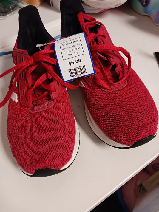 Red/White Adidas Sneakers, 1 B