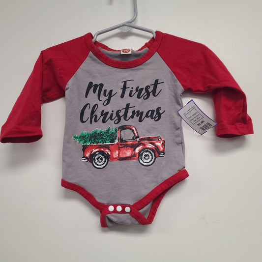 red/grey Boutique My First Christmas Onesie  0-6m, NB B