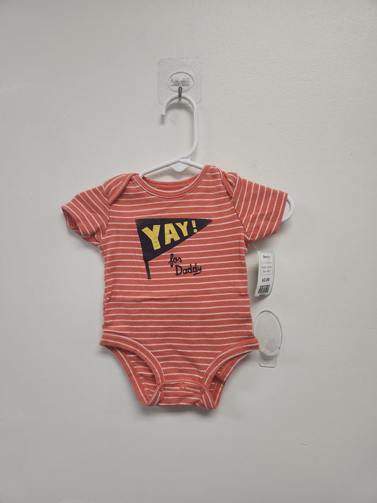 Orange/White Striped Carters Onesie, 3M B