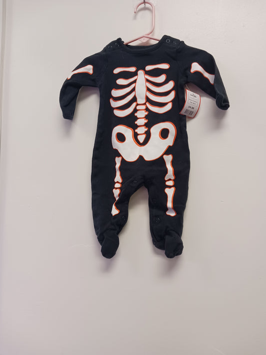 Black/Orange/White Skeleton Carters Sleeper, NB B