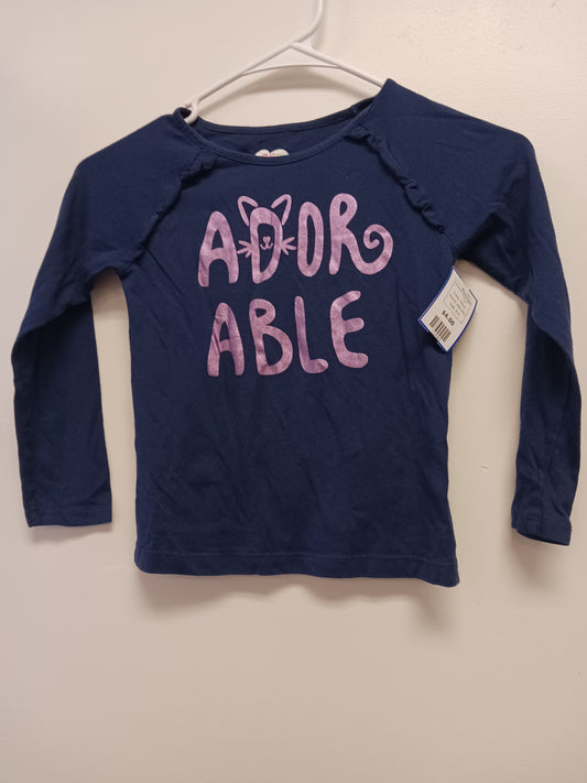 Navy 365 kids Long Sleeve Adorable Tshirt, 6 G