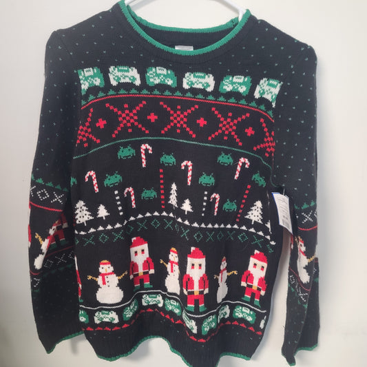 Black/Green/Red Holiday Time Christmas Sweater, 10 B