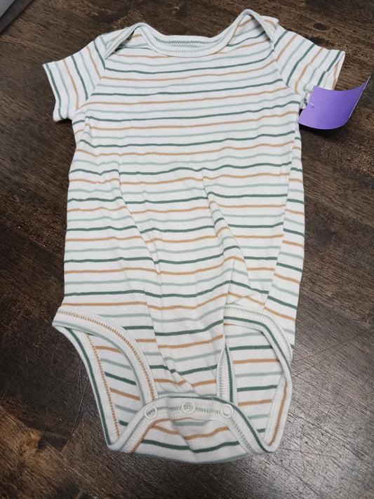 White/Green/Yellow Striped Carters Onesie, 9M B
